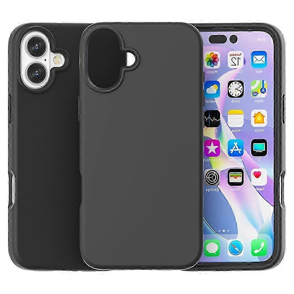 For iPhone 16 Plus Case TPU + PC Matte Translucent Phone Back Cover -