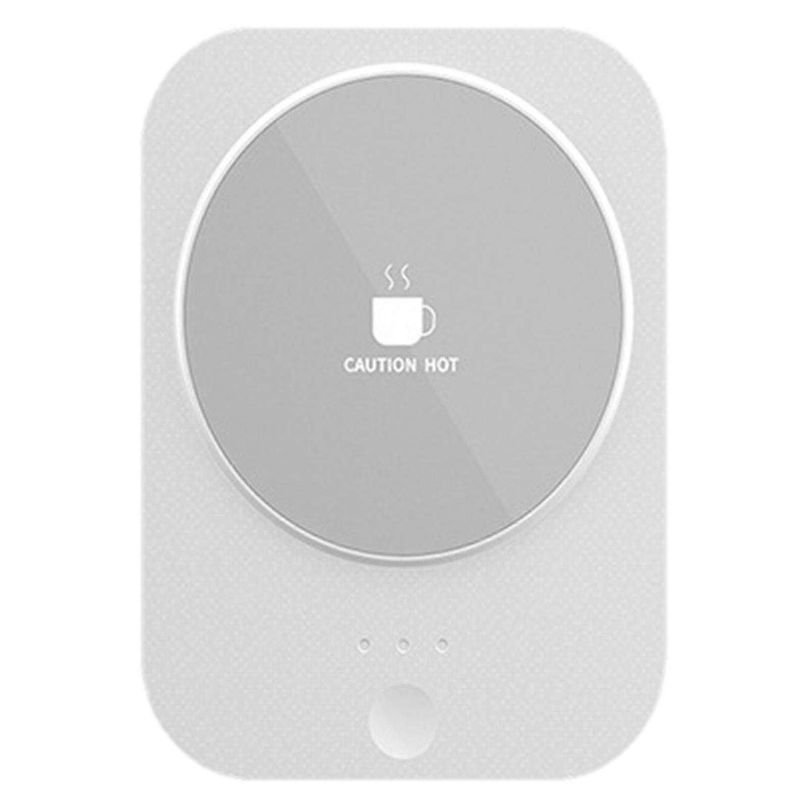 Portable Drink Warmer with 3 Setting Waterproof Heating Coaster Suitable for Coffee Milk Multipurpose Heating Coaster White