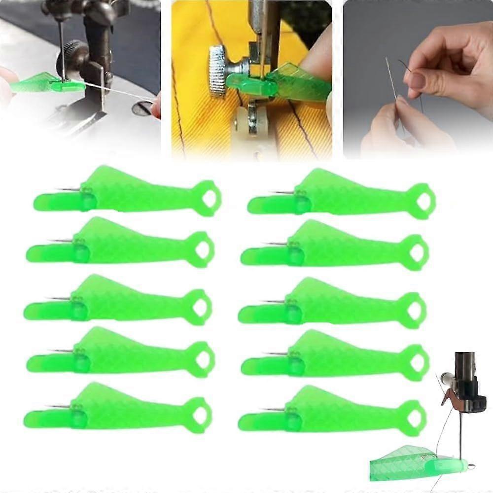 10 pcs  (Green ) Sewing Machine Needle Threader,Sewing Machine Needle,DIY Needle Threaders,2024 New Quick Sewing Threader for Hand Upgraded Automatic 