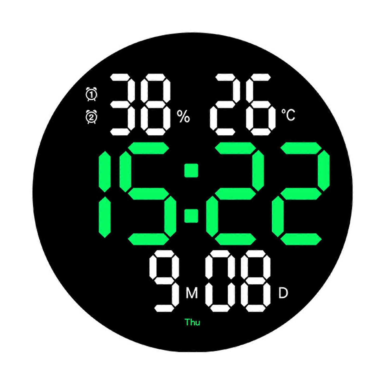 LED Clock 10Inch TwoColor Large Screen Digital Clock for Room Office with Timer,Temperature Humiditys