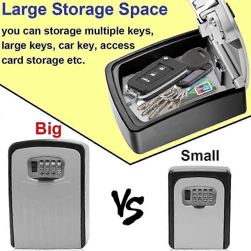 Key Safe Box, Premium Large Key Box, Key Safe Box With 4 Digit Code, Wall Mount Security Key Box