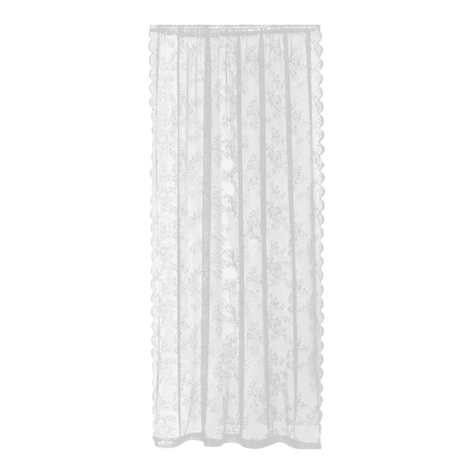 Lace Tulle Curtain Drop Net Curtain Easy Installation Vintage Style Floral