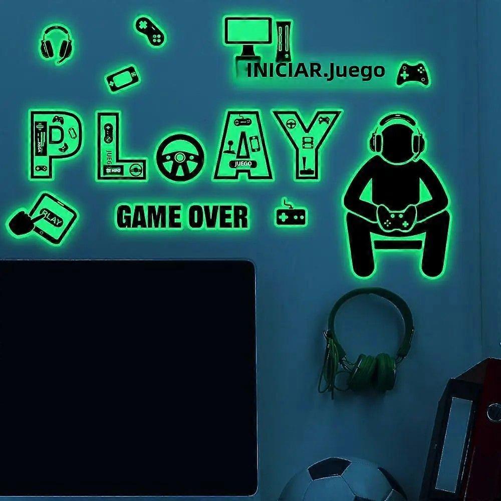 Luminous Wall Sticker for Video Game Glow in the Dark Cosmic Style Decoration for Game Zone and Living Room