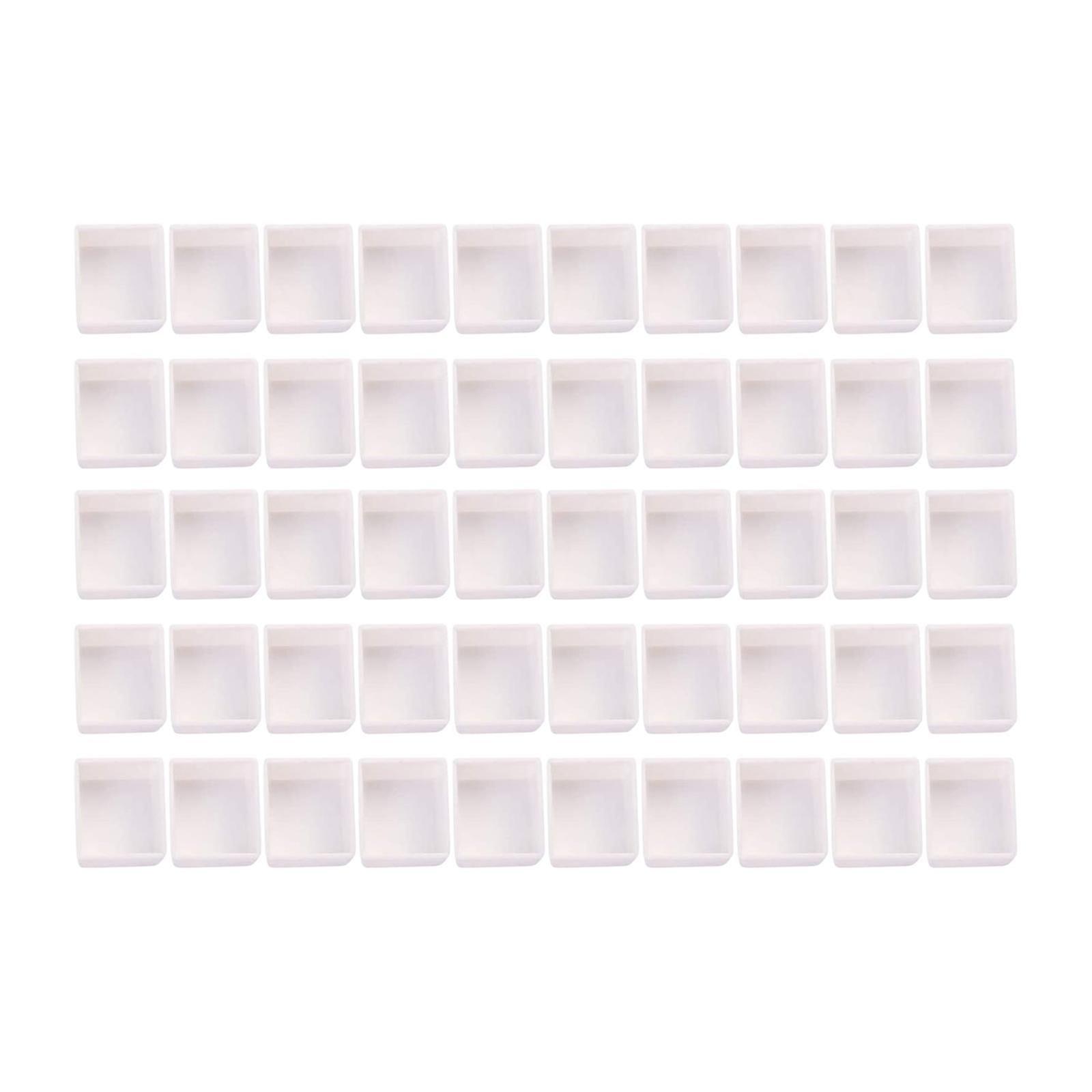 50Pcs Empty Watercolor Paint Pans Craft Multifunctional for Painting Palette White