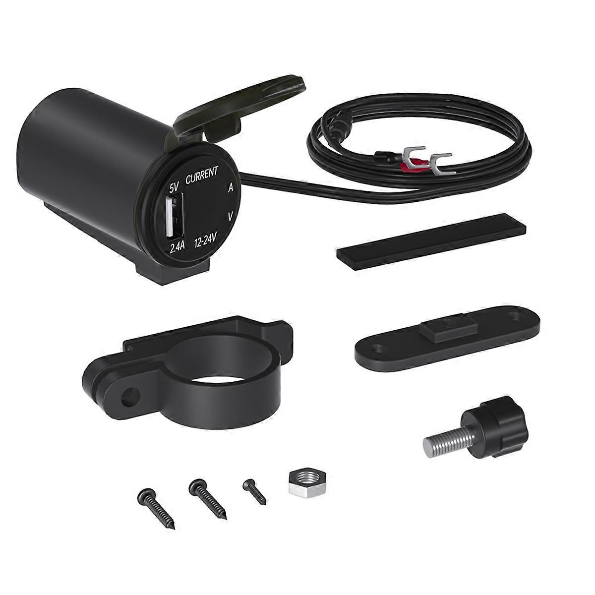 12v Motorcycle Usb Voltmeter Fast Charger Socket with Switch Mobile Phone Waterproof Power Outlet M