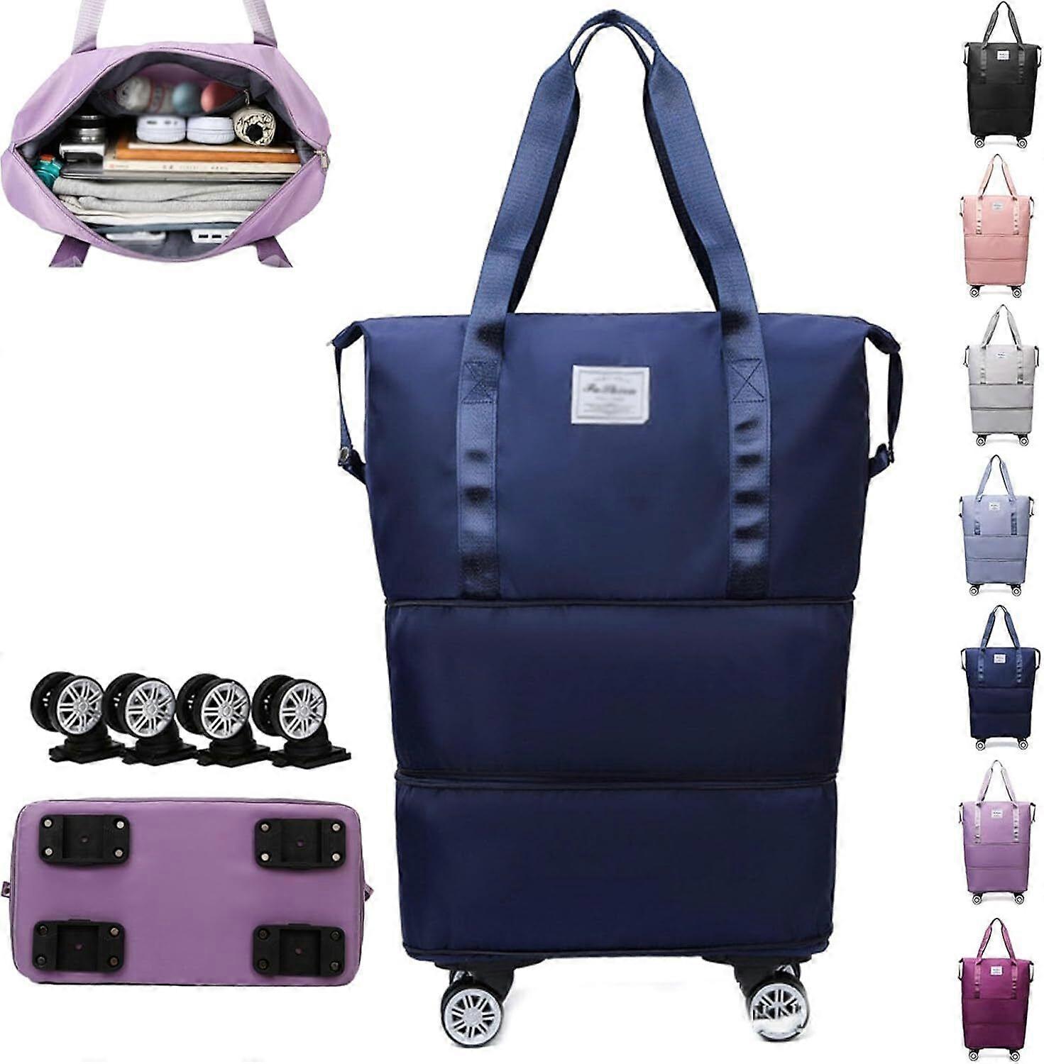 Klarson Expandable Bag with Wheels, Lightweight Durable Rolling Duffle BagKlarson Expandable Bag with Wheels, Scratch Expandable Travel Duffle Bag