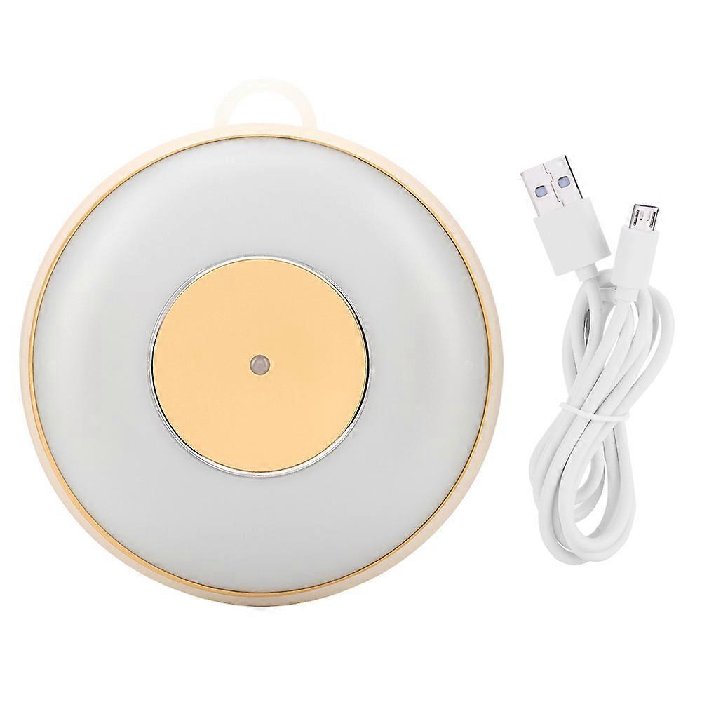 Touch Sensor Round Night Lamp with Adjustable Brightness, USB Rechargeable Small LED Night Light for Bedroom and Nursery