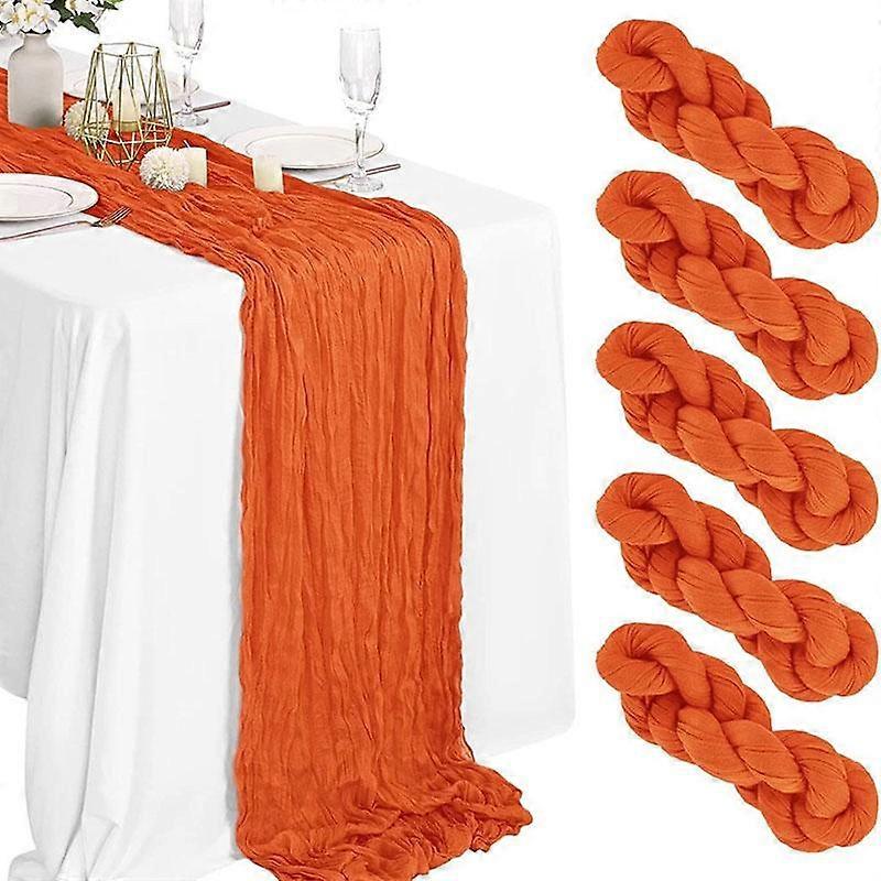 90*300cm Gauze Table Runner Wedding Semi-Sheer Vintage Cheesecloth Dining Party Christmas Banquet Arches Cake Table Decor