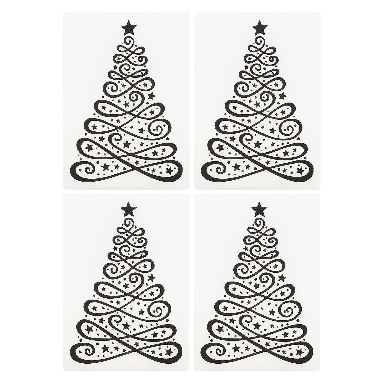 4 Sheets Embossing Folders Christmas Theme Reusable DIY Embossing Folders for Envelope Photo Albums