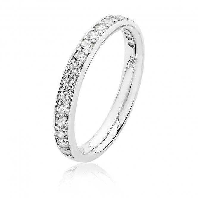 Silver & Co Thread Grain Set 1/2 Ct CZ Ring SRG0030CZ