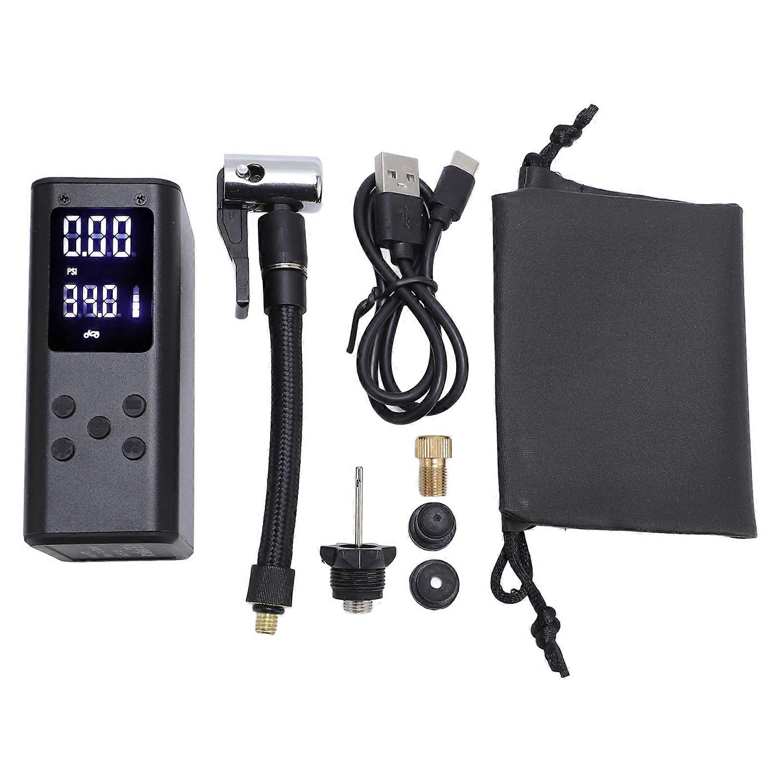 Electric Cycle Tire Inflator 100 PSI LED Display 4 Preset Modes Portable Electric Air Pump for Road Cycle