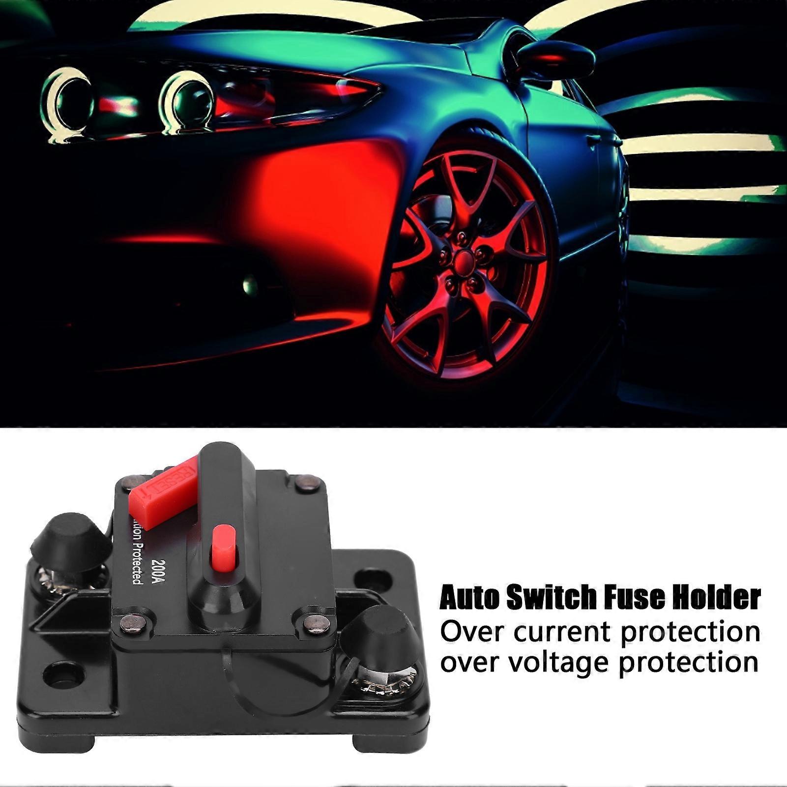 Circuit Breaker Auto Reset Fuse Holder Copper Waterproof Automatic Switch Red DC12‑42V200A 