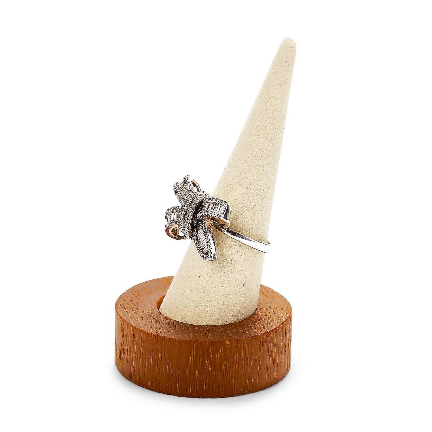 SOLID WOOD Single Halkalı Exhibition Stand Public Regulatory Holder (Cream-White)