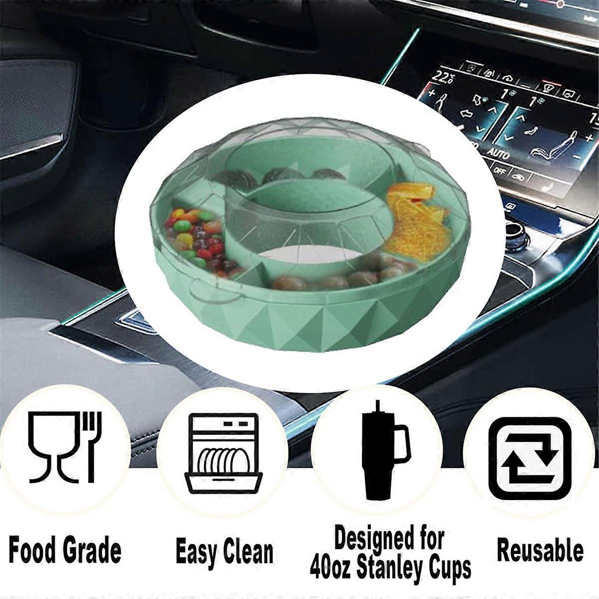 For 40Oz Cup with Handle Reusable Snack Tray-Green