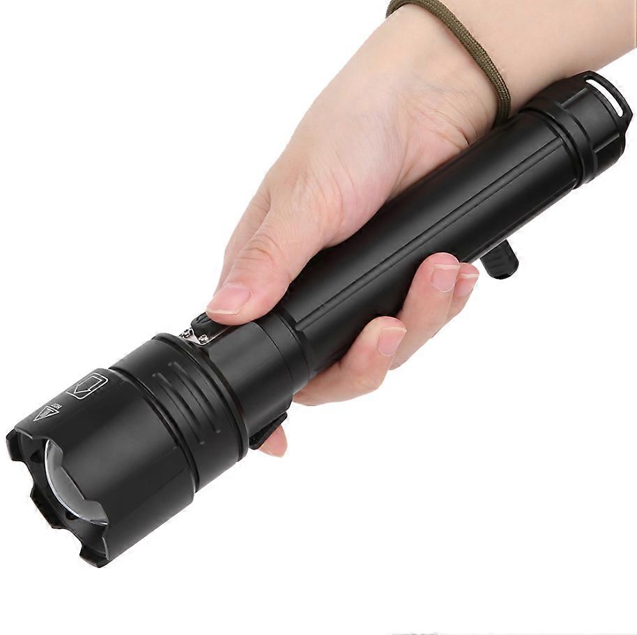 Outdoor Flashlight USB Charge HighPowered Camping Everyday Adventure Flashlight(Black)