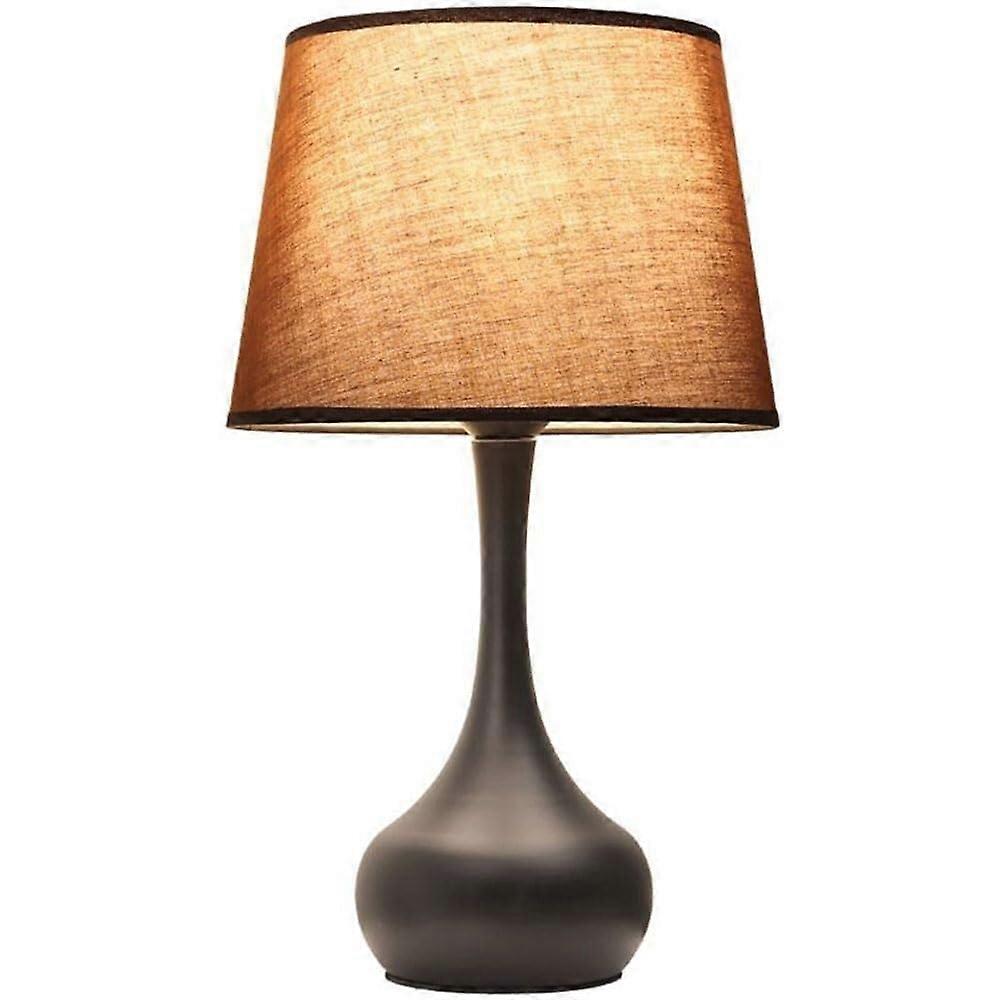 Modern Table Lamp with Black Cloth Lampshade, Touch Dimming, Ideal for Study, Bedroom, Cafe, and Hotel Use