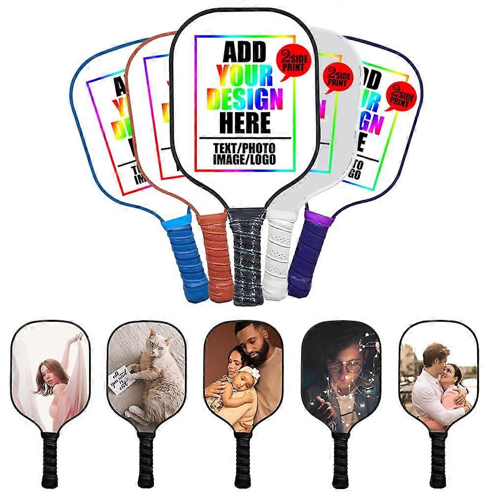 Custom Pickleball Paddles Personalized Fiberglass Racket with Comfort Grip Carolina Blue Add Your Photo Text Logo One Size