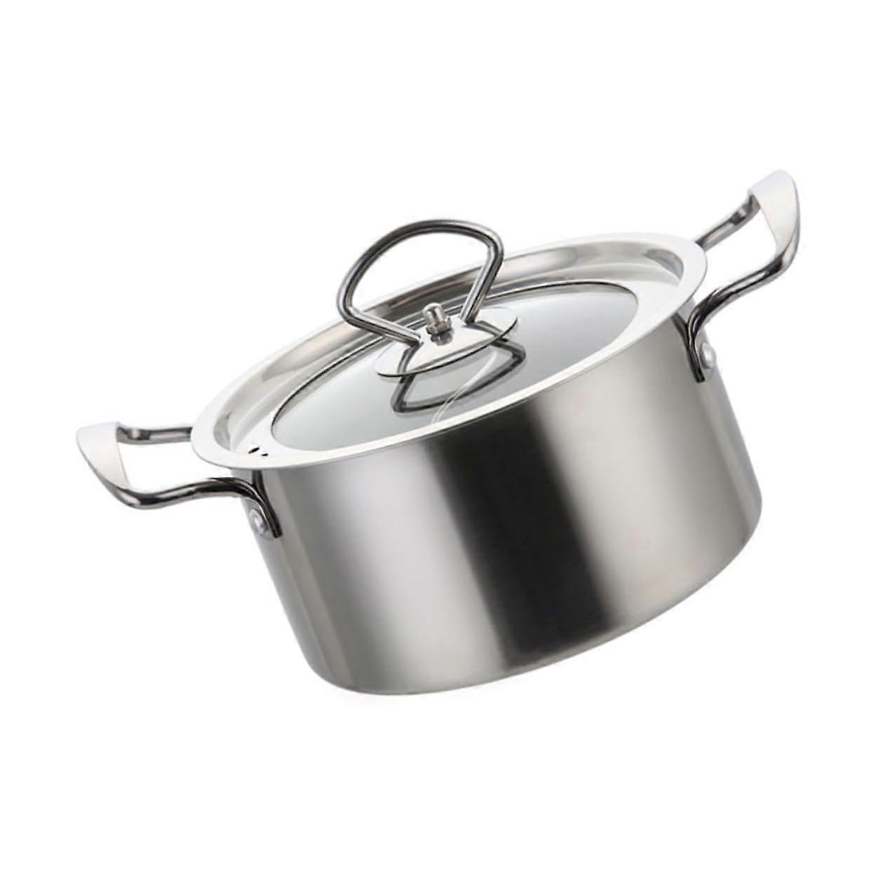 2-Person Hotpot Cooking Pot - Stainless Steel Stockpot with Hot Divider for Shabu Shabu, Induction Cooker Compatible, Easy Cleaning