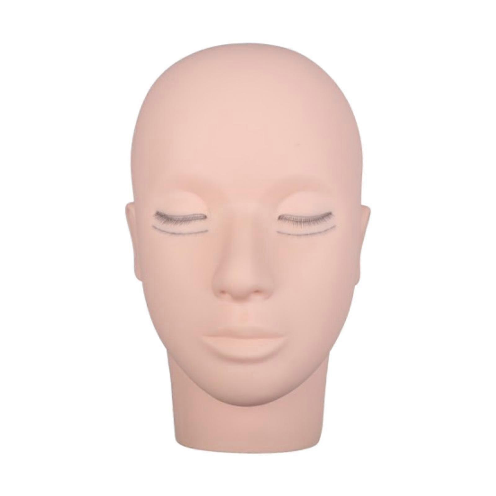 Eyelash Mannequin Head for Extension Training with Detachable Stand, Portable Practice Face Model for Beginners