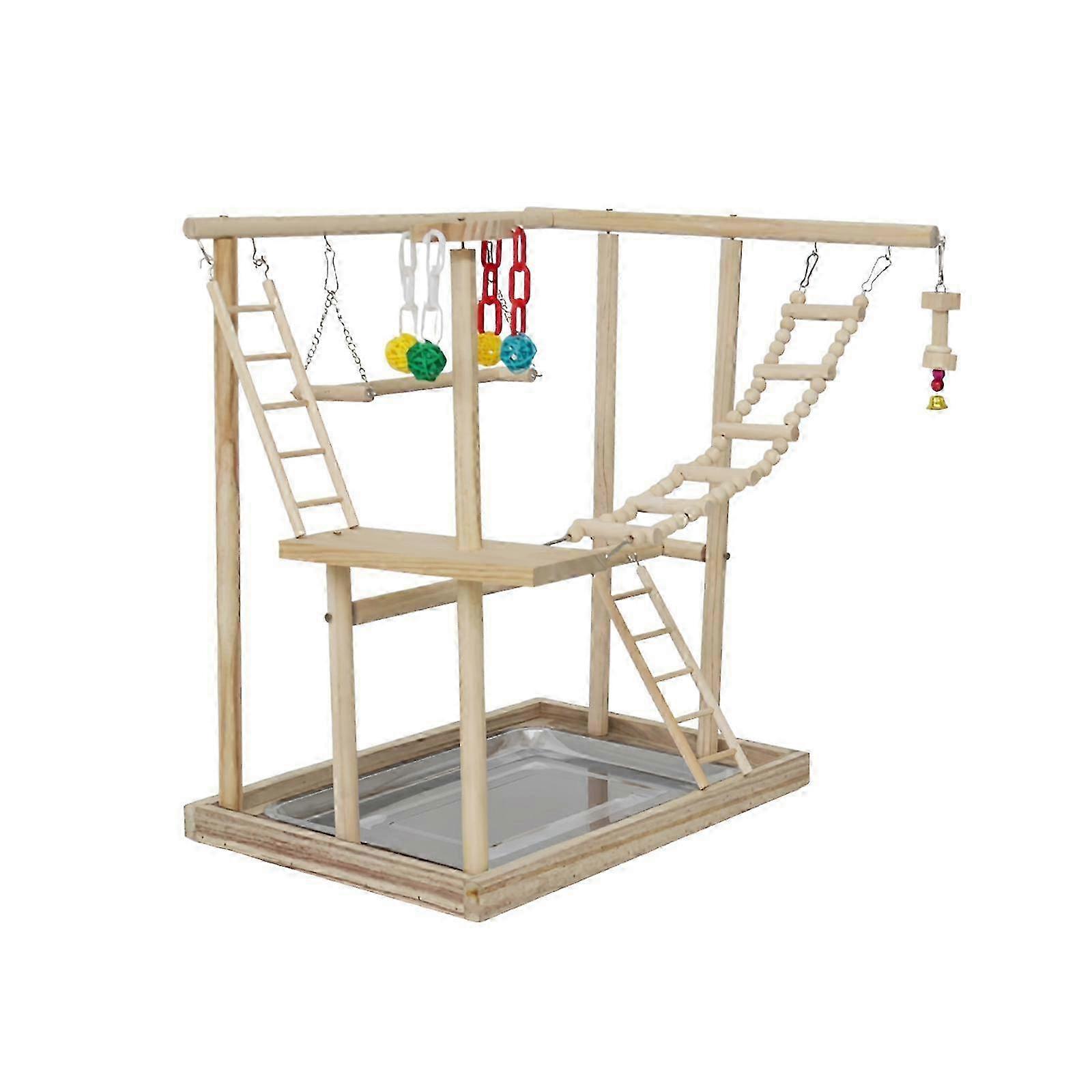 Parrot Play Gym & Playpen Stand with Toys for Conures, Birds - Exercise Activity Perch