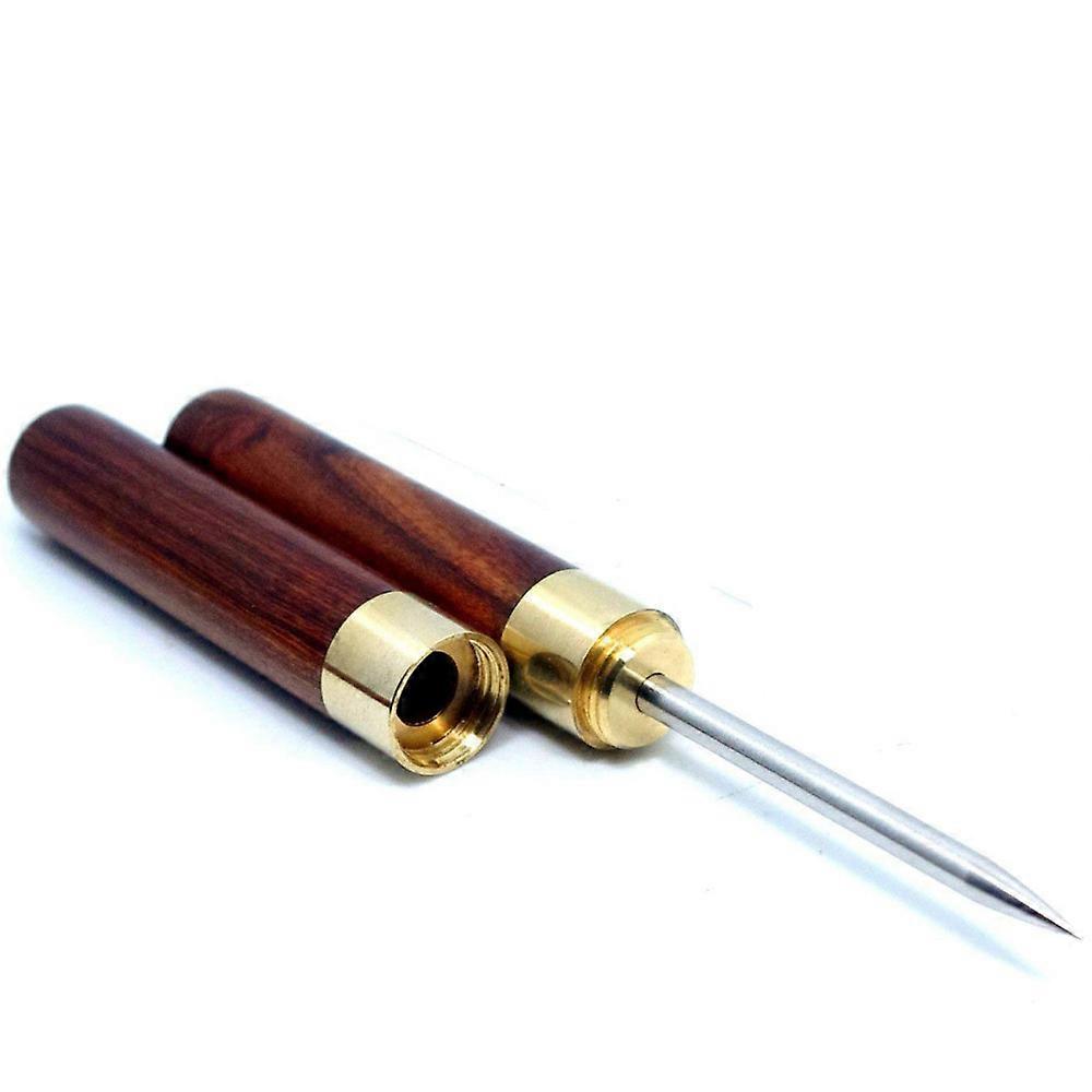 Elegant Ice Breaker, Stainless Steel Picks With A Wooden Handle And Safety Cover For Sophisticated Use In Any Setting
