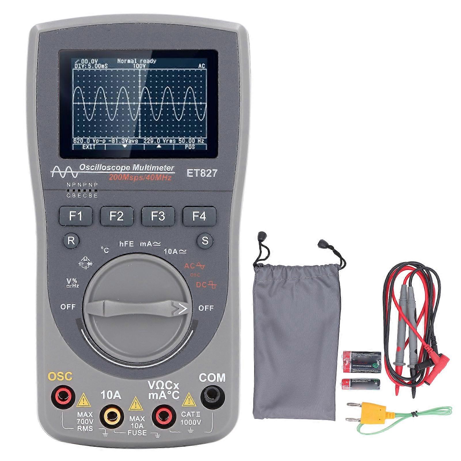 Oscilloscope Multimeter 2 in 1 40MHz Analog Bandwidth 200Msps Sampling Rate Digital Test Instrument