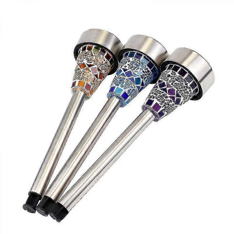 3パックソーラーモザイクパスウェイライト、パティオ、芝生、歩道、庭の装飾のための防水屋外ガーデンLEDライト