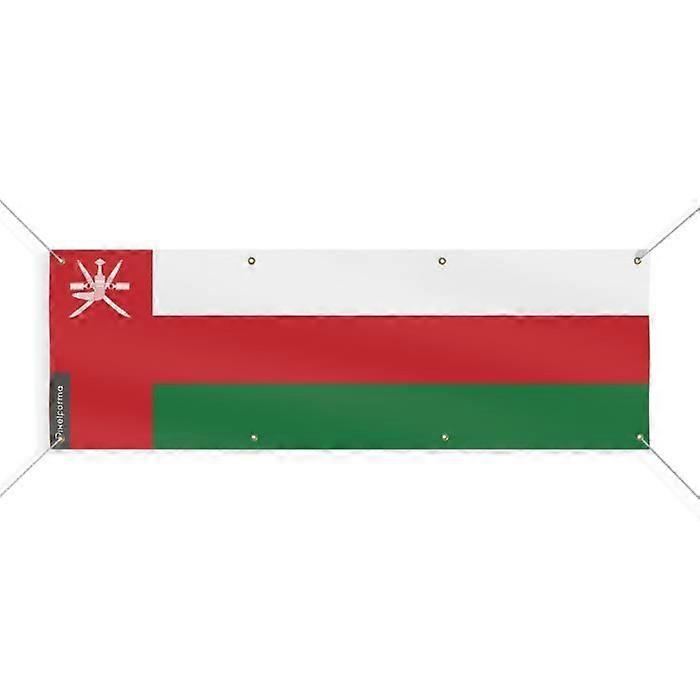 Oman Flag Banner 8 Grommets 140x420 cm