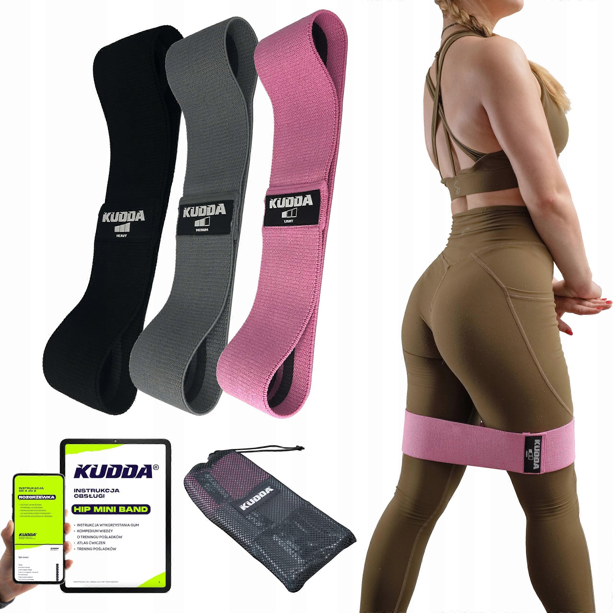 A Set Of 3 Mini Fabric Bands For Hip Band Exercises