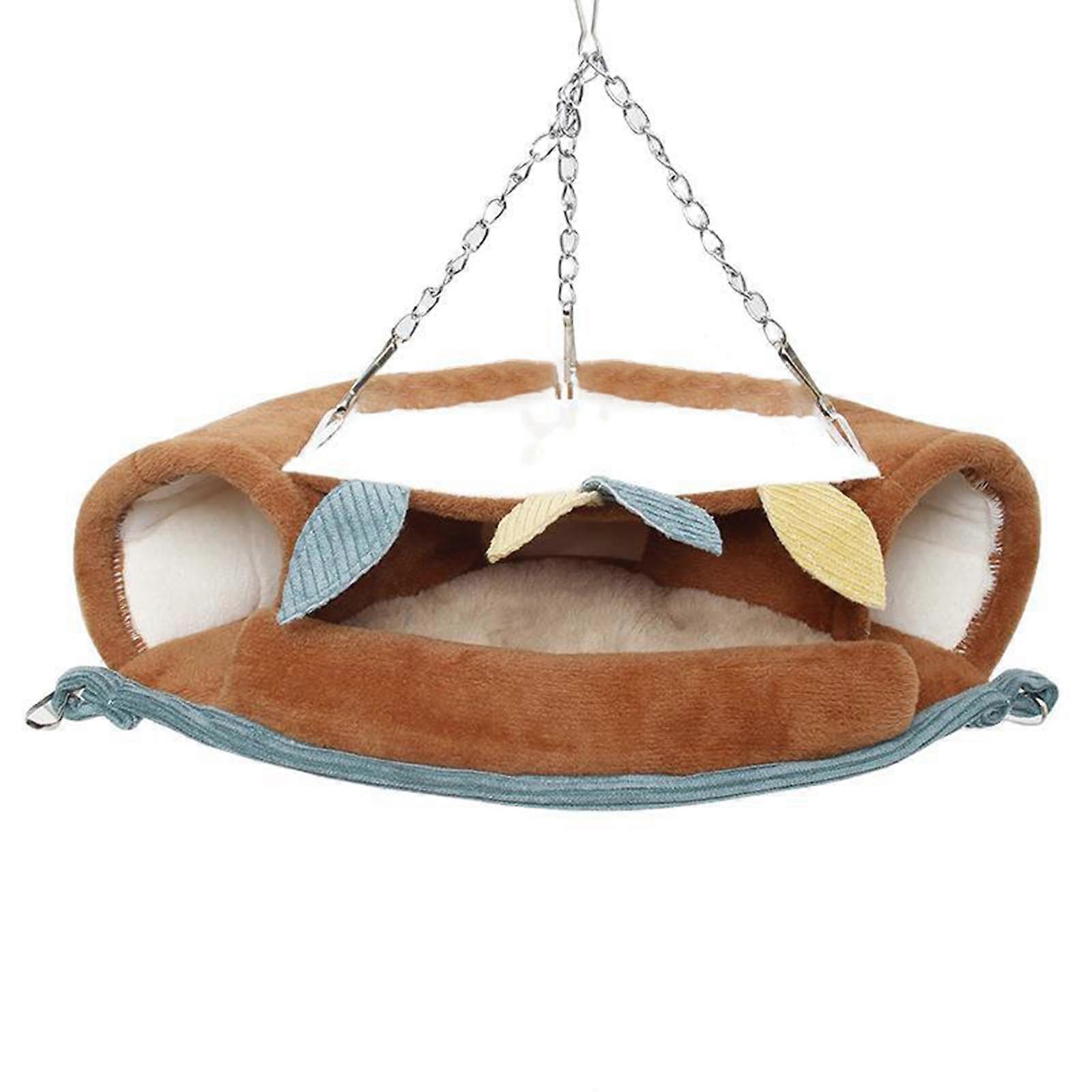 Hamster Hanging Hammock Winter Warm Nest Plush Tent Hideout Snuggle Hut to Sleep for Play & Rest Soft Tunnel Shape