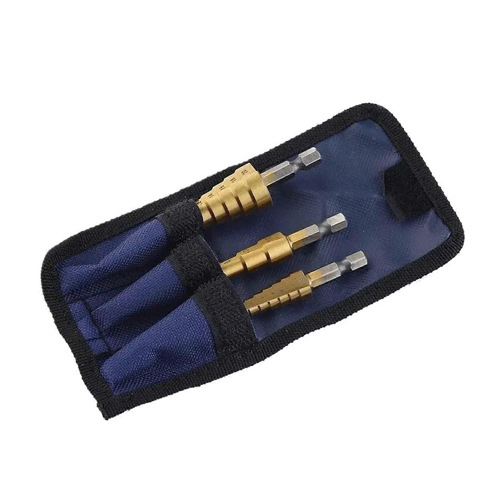 312mm/412mm/420mm HSS Step Drill Titanium Coated Hex Handle 3Pcs