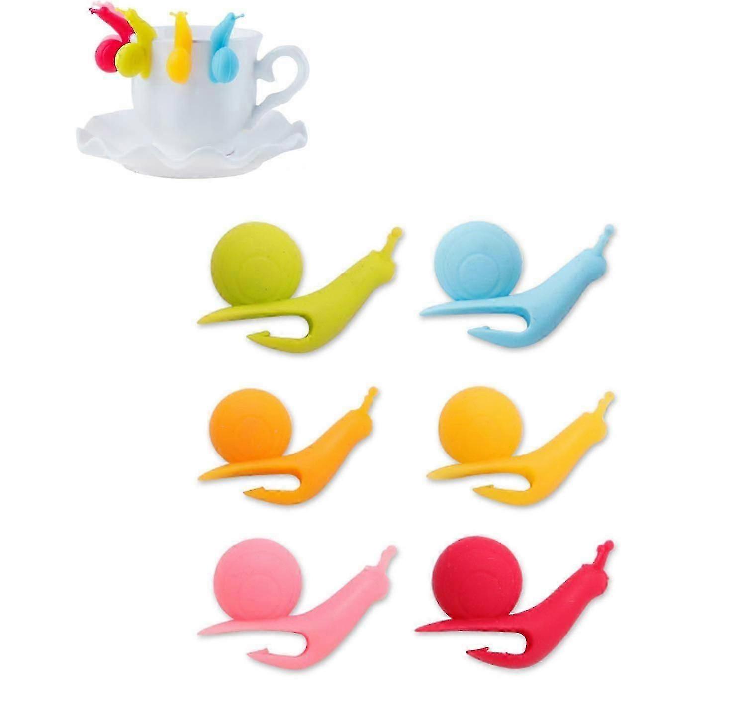 6 Pcs Exquisite Snail Shape Silicone Tea Bag Holder Cup