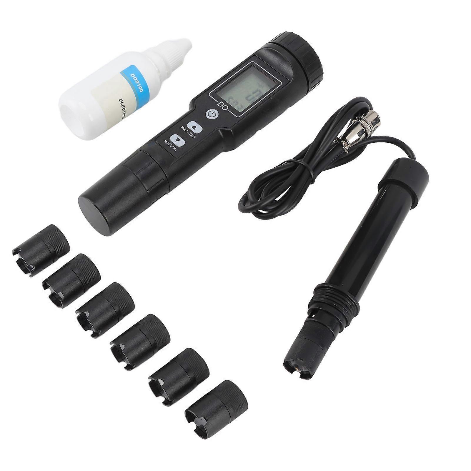 Dissolved Oxygen Test Kit Dissolved Oxygen Meter Detachable Probe Digital Screen Display Dissolved Oxygen Sensor For Aquarium Experiment Research with