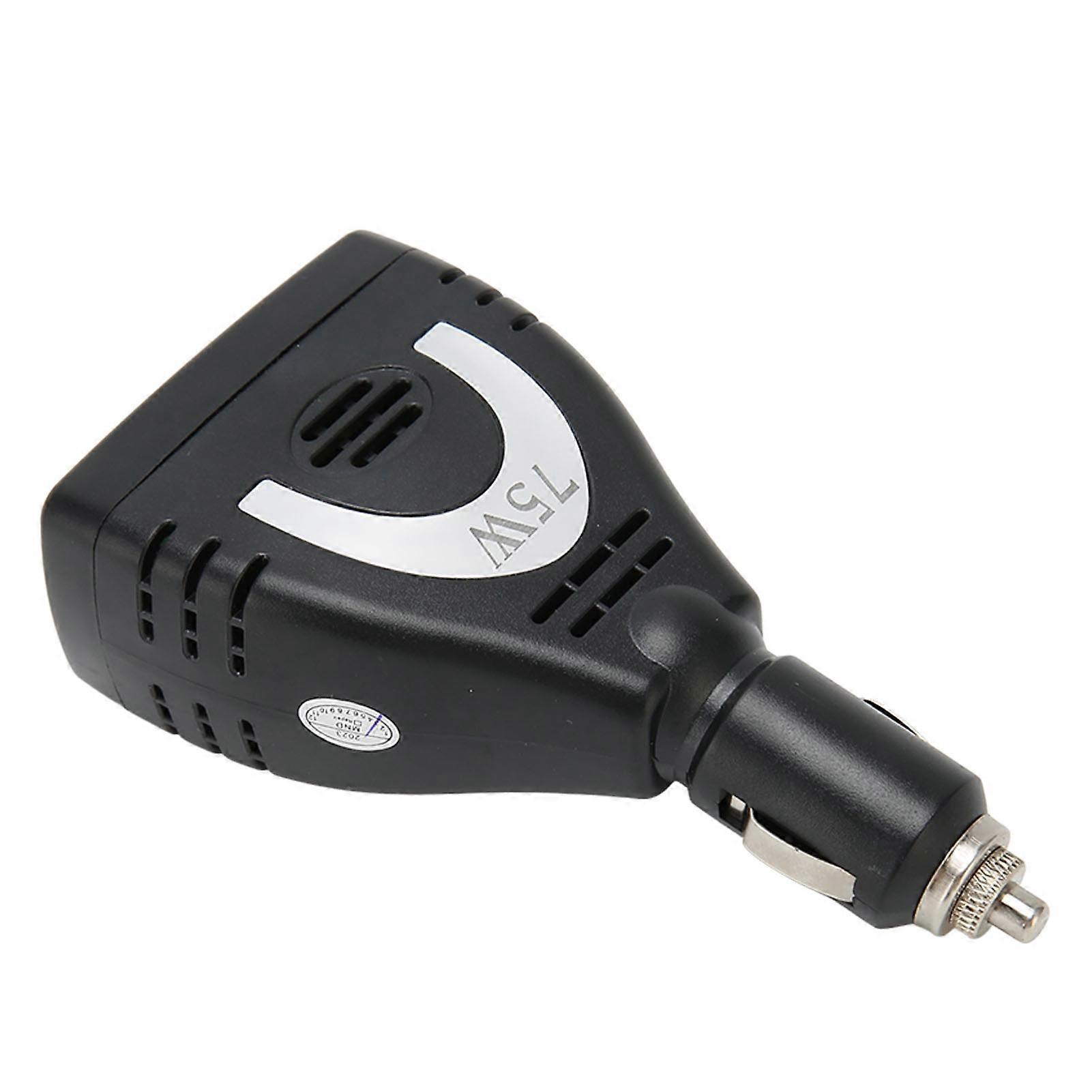 75W Car Inverter 12V to 220V USB Charging Port Low Voltage Protection Stable Output Vehicle Power Converter