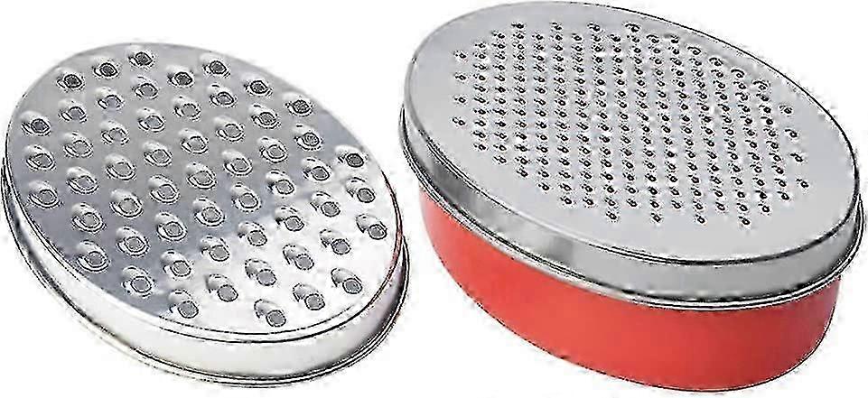 Roestvrij Stalen Keukenrasp Kaasrasp Parmezaanse Rasp met Opbergdoos (Rood) f26 (PrettyJ)