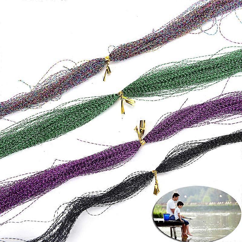 pack of 100 random color crystal fishing line colored silk bait line fly fishing feather line tied hook colored silk line string hook accessories