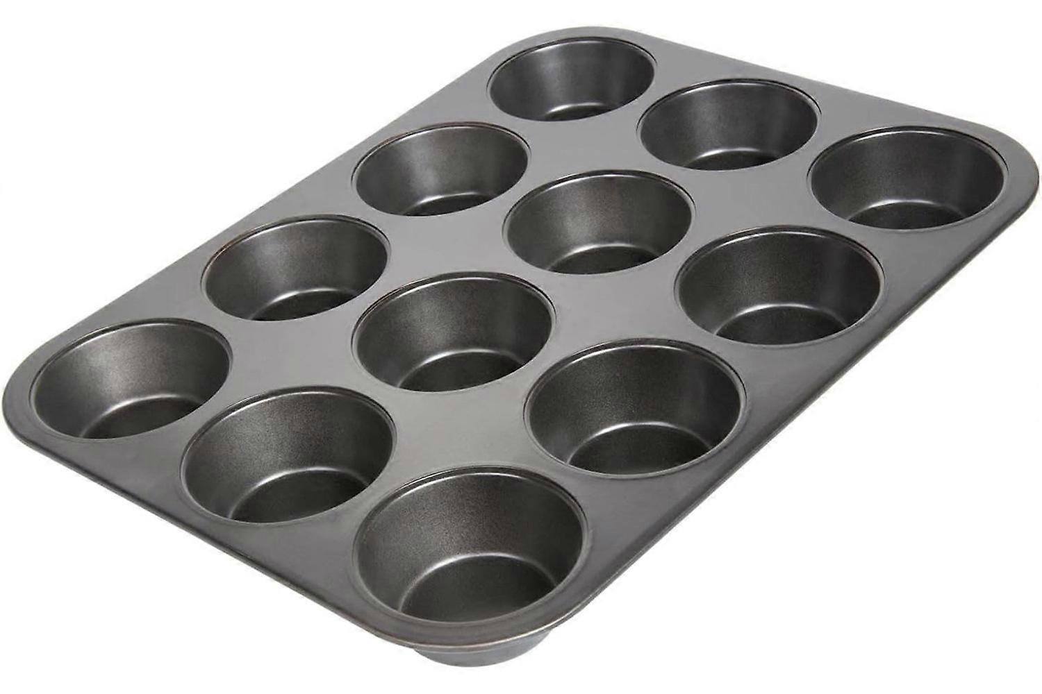Muffinsbrett i karbonstål for 12 muffins, non-stick stekepanne