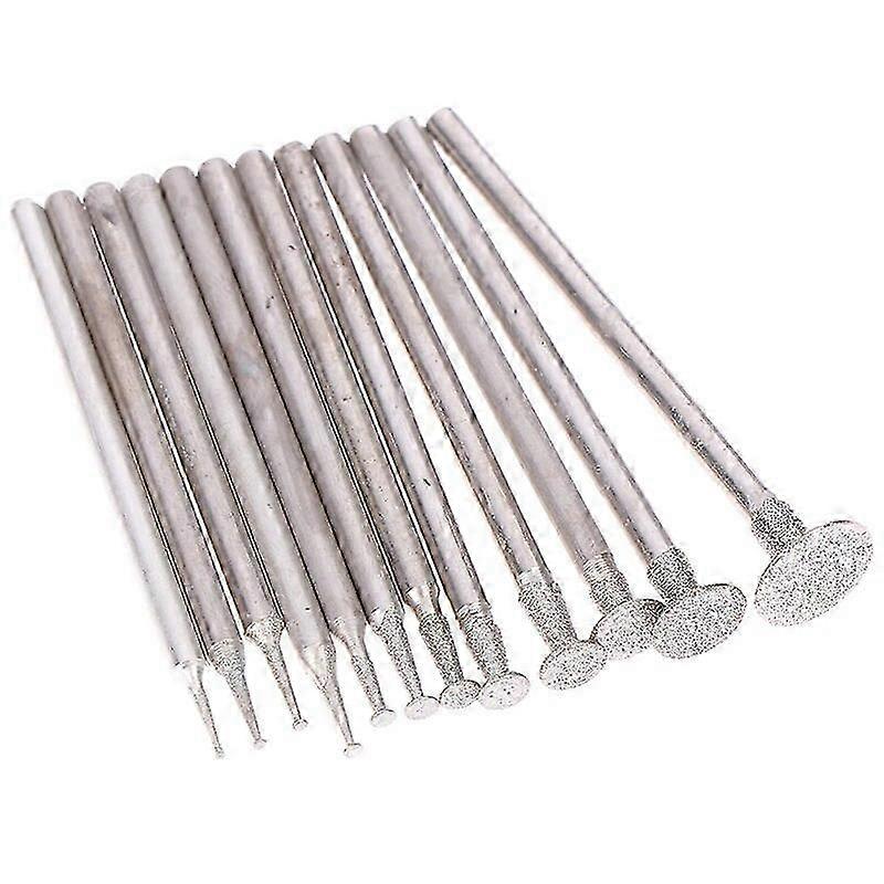 12Pcs σετ Burr λείανσης διαμαντιών για χάραξη σκάλισμα γυαλιού στίλβωσης πέτρας