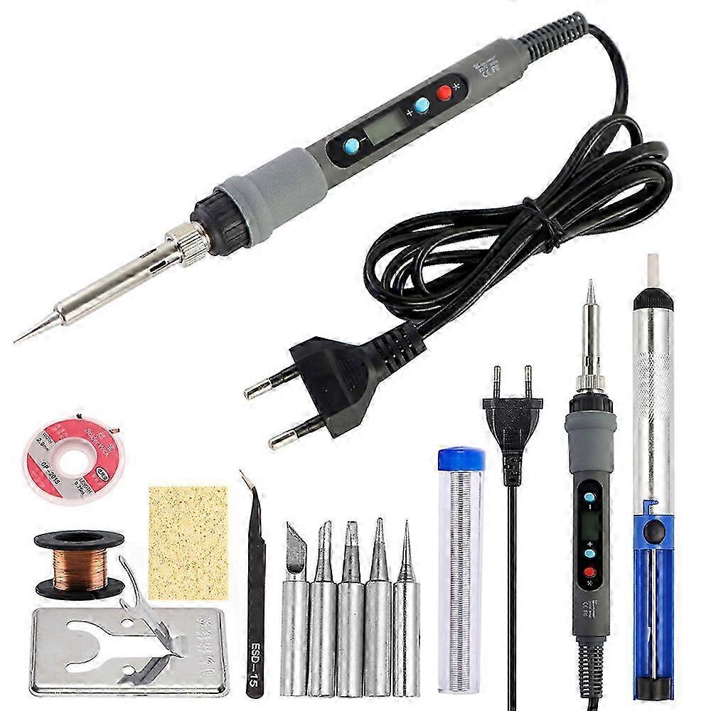 80W Digital Soldering Iron Kit with Adjustable Temp & Desoldering Pump