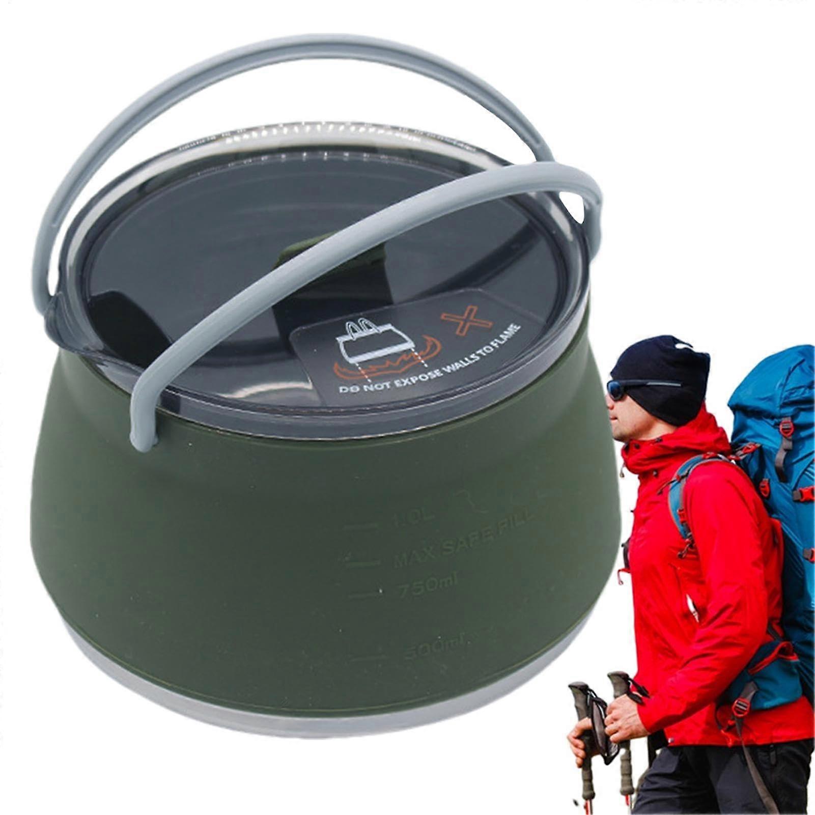 Foldable kettle, collapsible silicone coffee maker, portable camping kettle, lightweight, for outdoor use, foldable, adjustable, E
