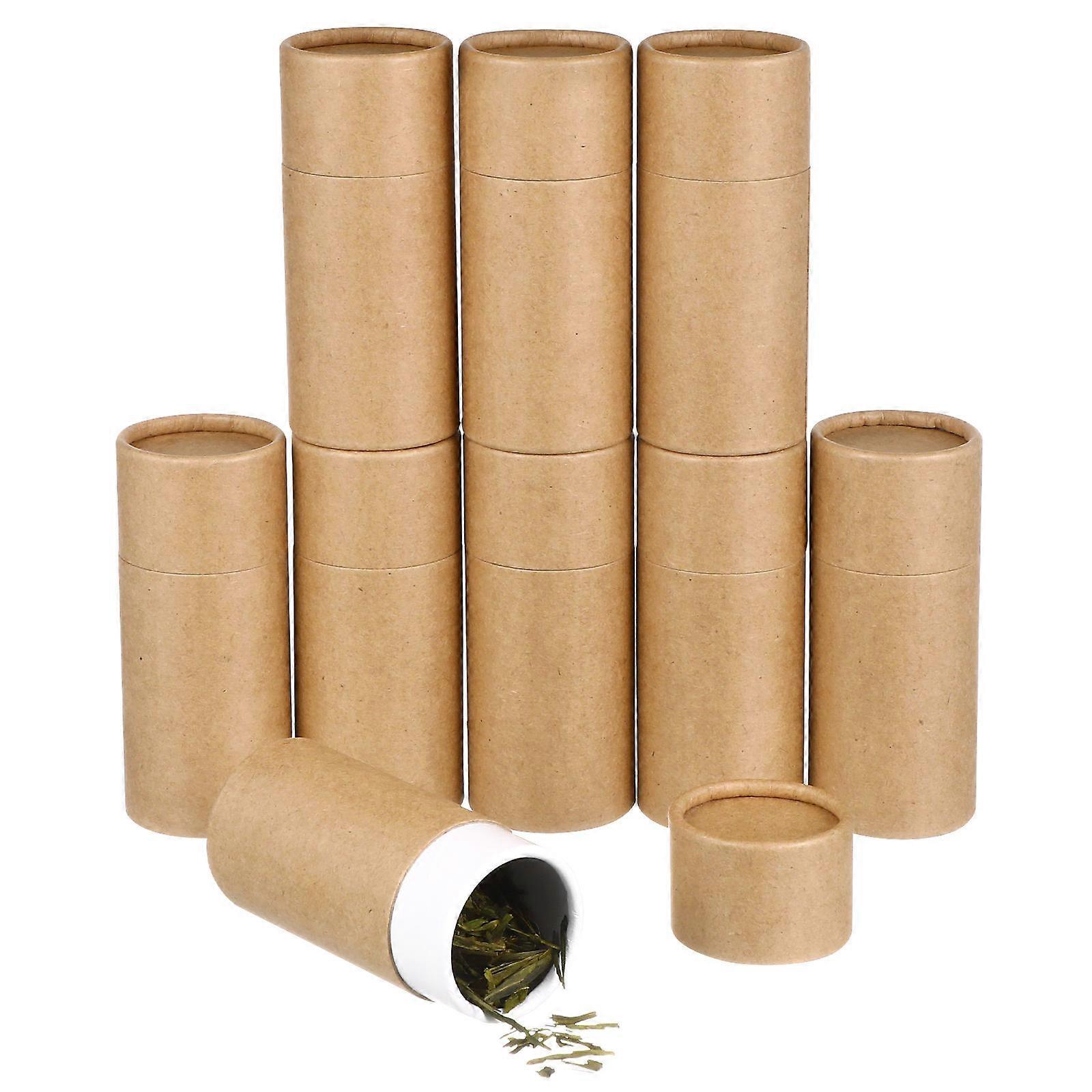10pcs Brown Paper Gift Boxes Oil Bottle Cylinder Shape Packing Boxes