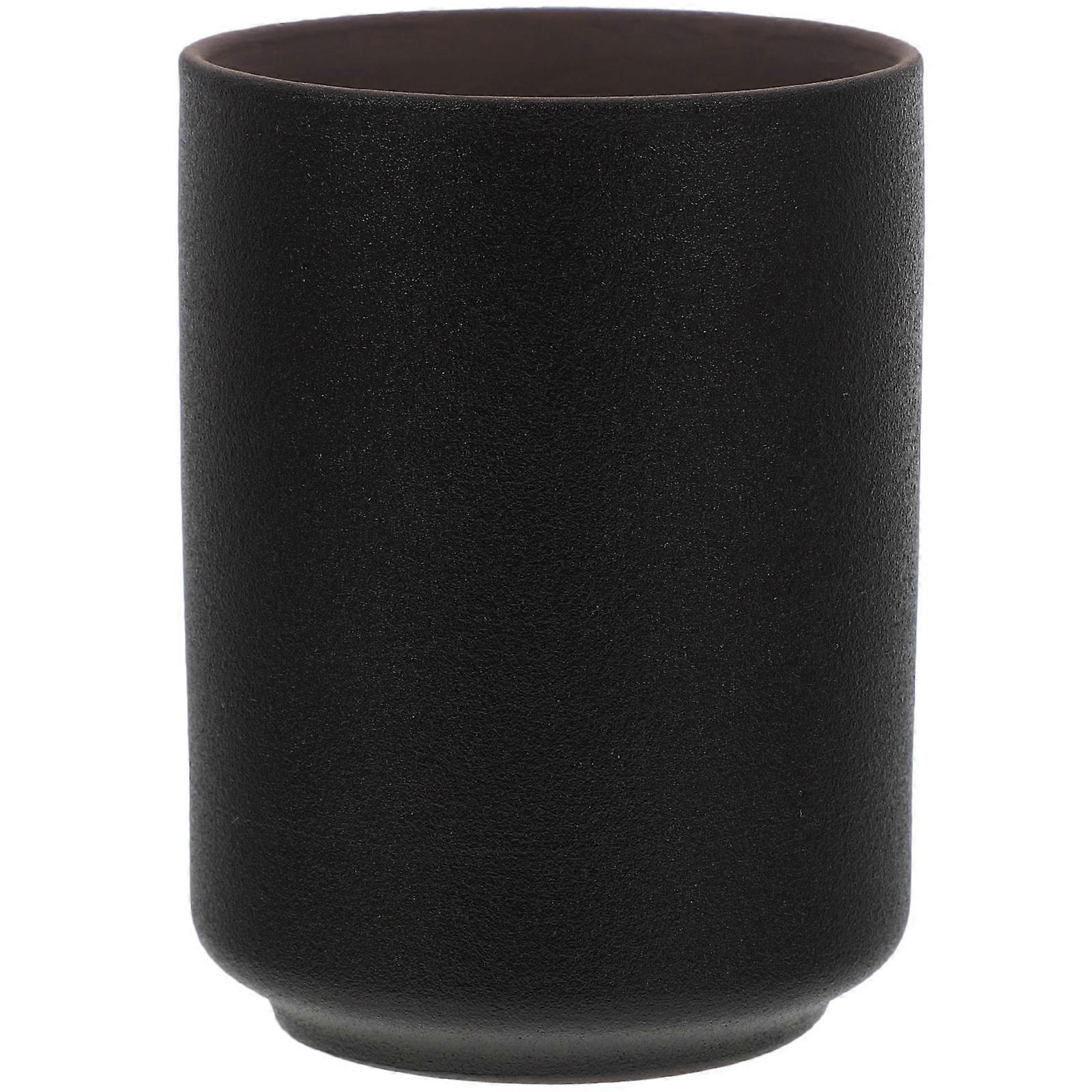 Retro Ceramic Drinking Cup Black Easy Cleaning Heat-Resistant Drinks Server for Storage