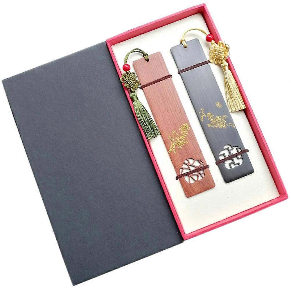 Chinesestyle Souvenirs Bamboo Bookmark Rectangle Shape Reading Wedding Business Diy Projects Keepsake 14.5 x 3 x 0.2 Cm 2Pack