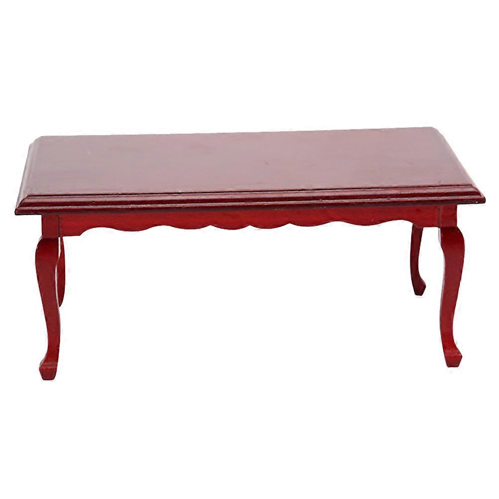 Miniature Table Model Decorative Dollhouse Furniture Rectangular Brown 16.5x9.5x7.5cm Retro Style Indoor Display 1Set