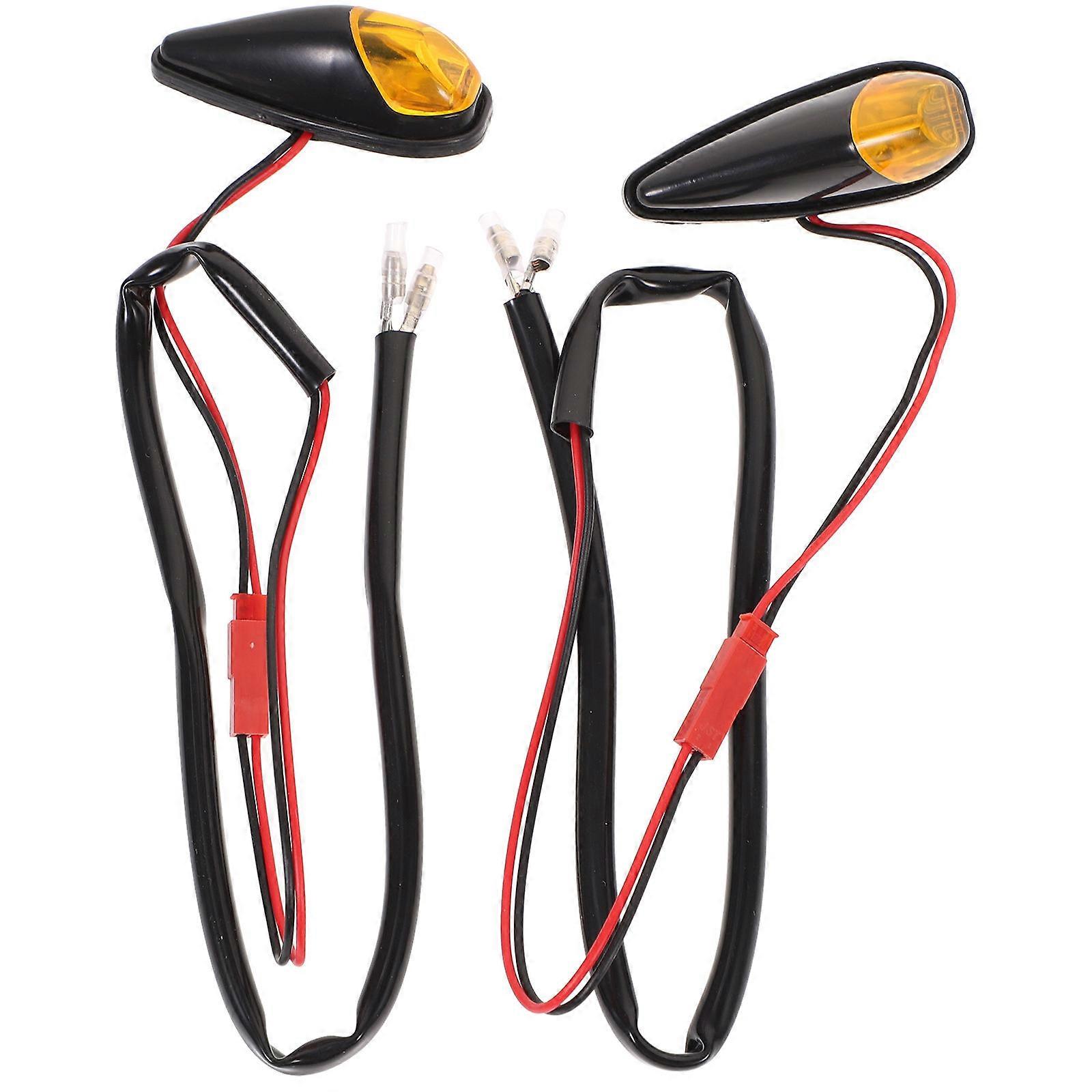 Moto Turning Lamp Sécurité Eclairage Noir Coque Jaune Lumière 2Pcs