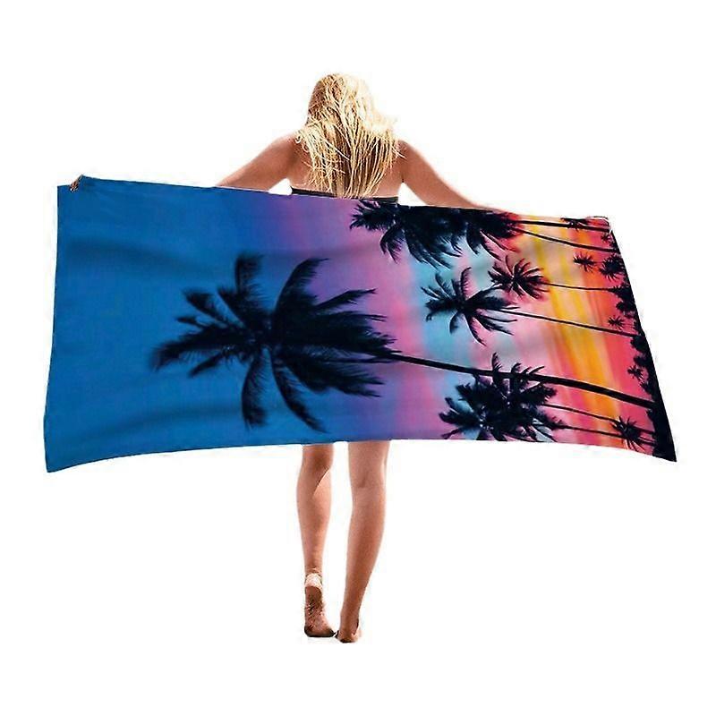 Mainstays Cotton Blend Palm Print Beach Towel, 34" x 64"