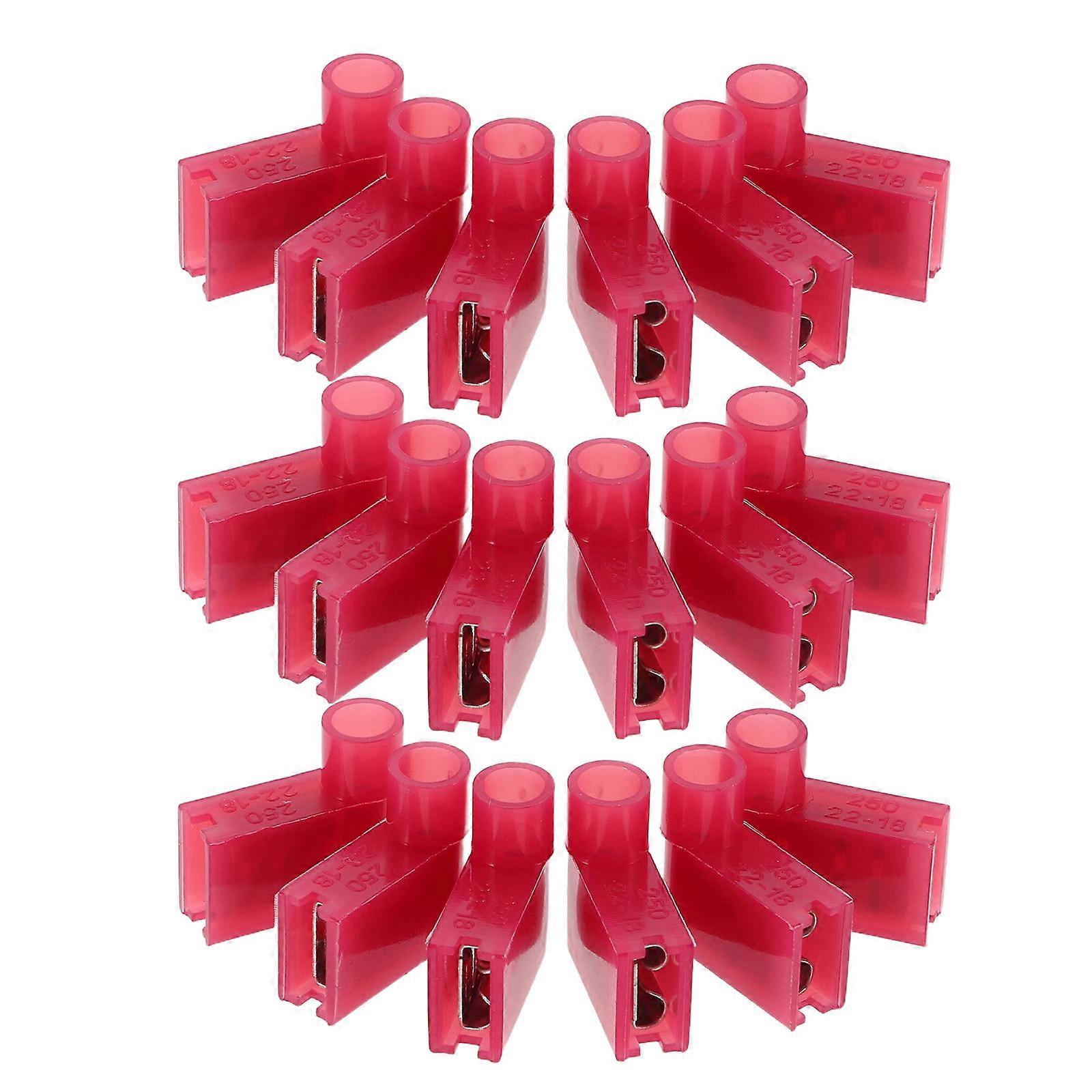 Crimp Terminal Connector Plastic Flag Design Electrical Wiring Insulation 100Pack