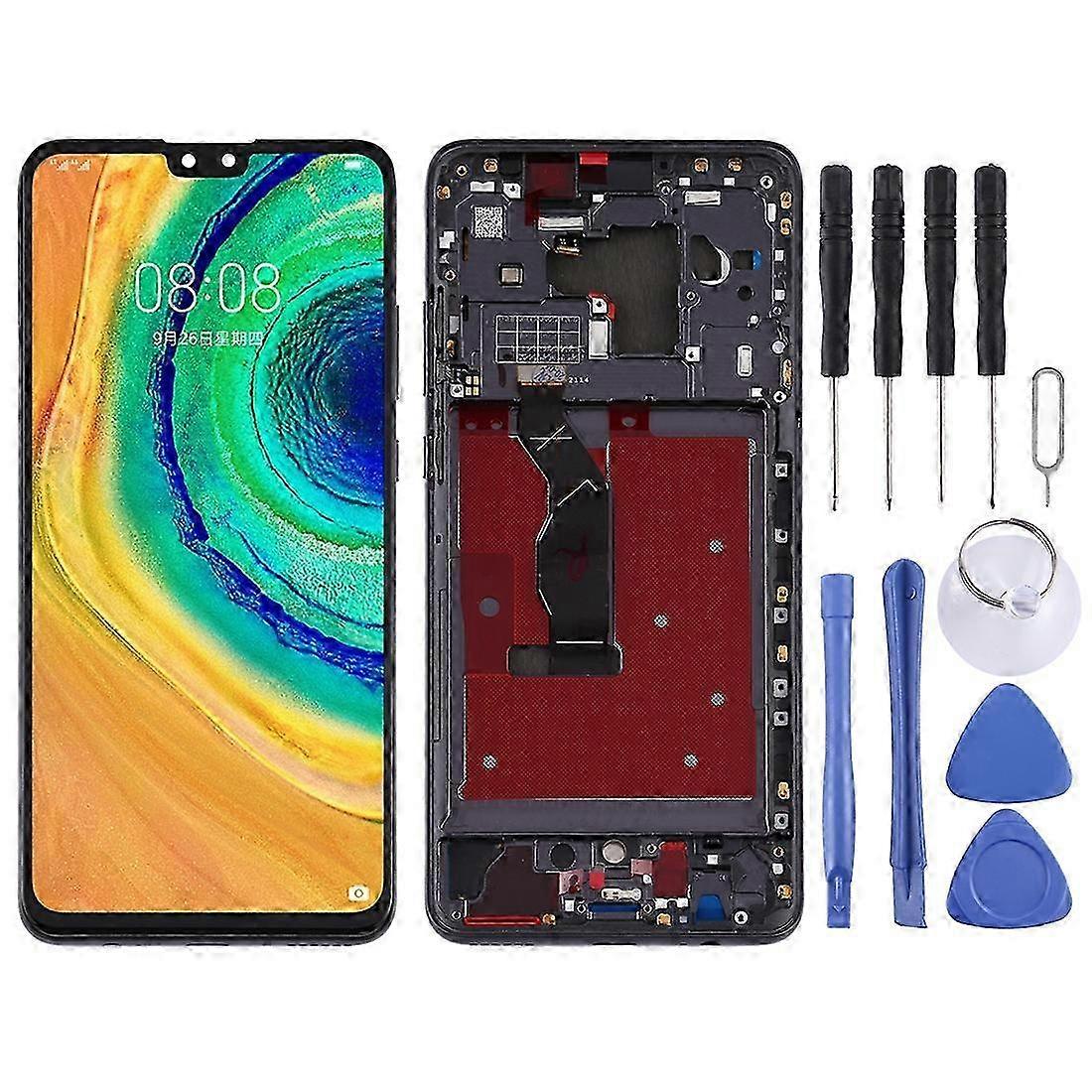 (Black) Compatible Oled Lcd Screen For Huawei Mate 30 Digitizer Full Assembly With Frame