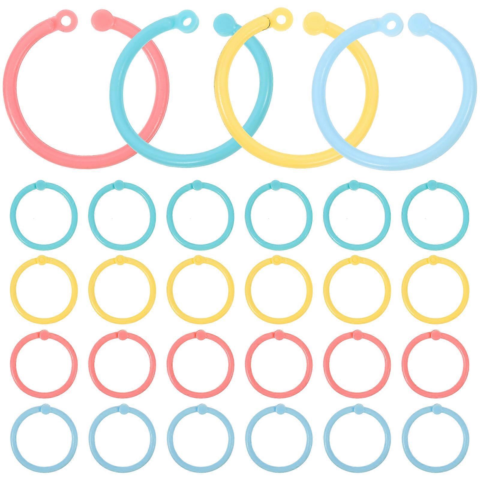 80pcs Multi Color Plastic Book Rings, Loose Leaf Binding for Documents, School Projects & Crafts, Home & Office Organization