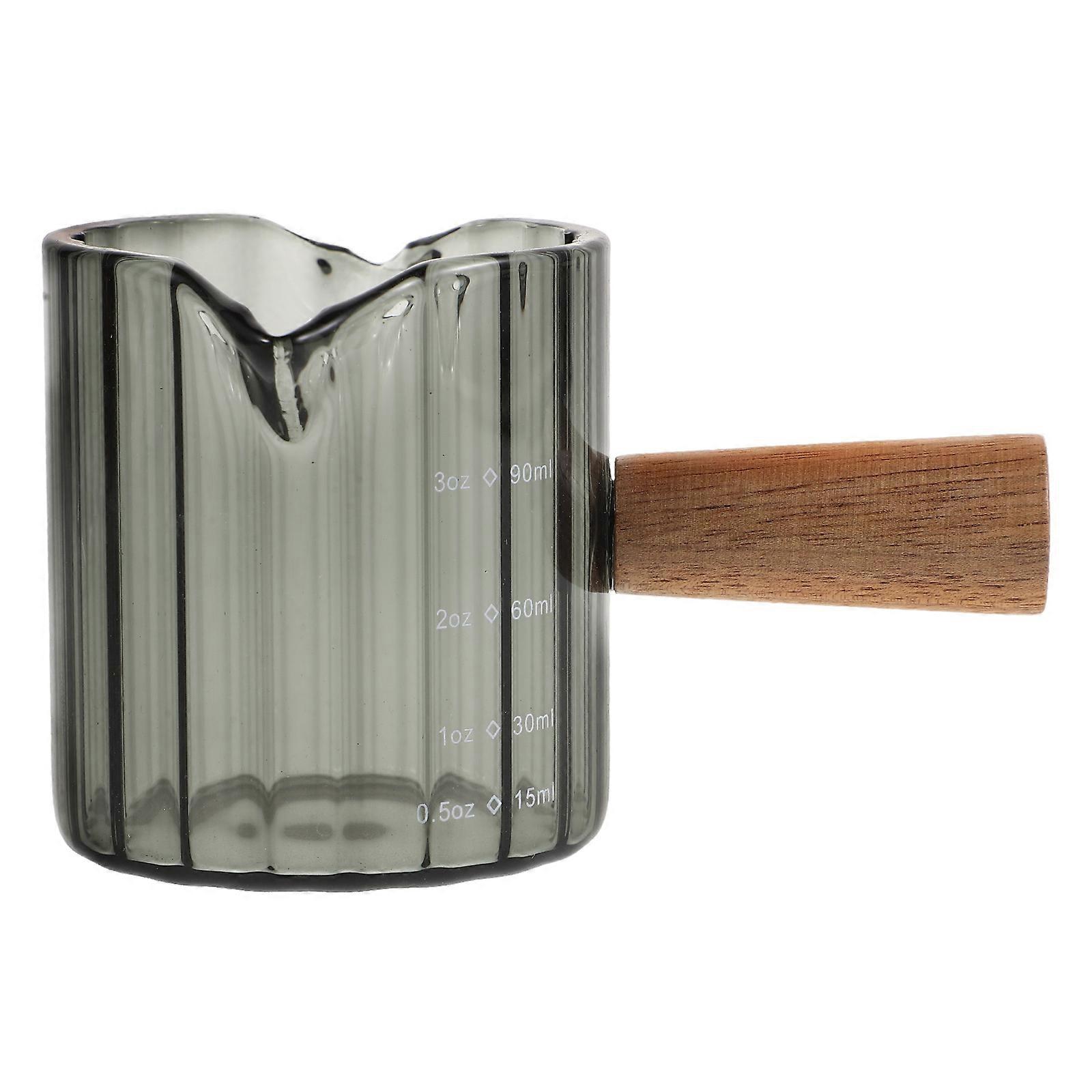 Espresso Machine Accessories Milk Frothing Cup Wood Handle For Coffee Enthusiasts 90ml-180ml Measuring 1Pack